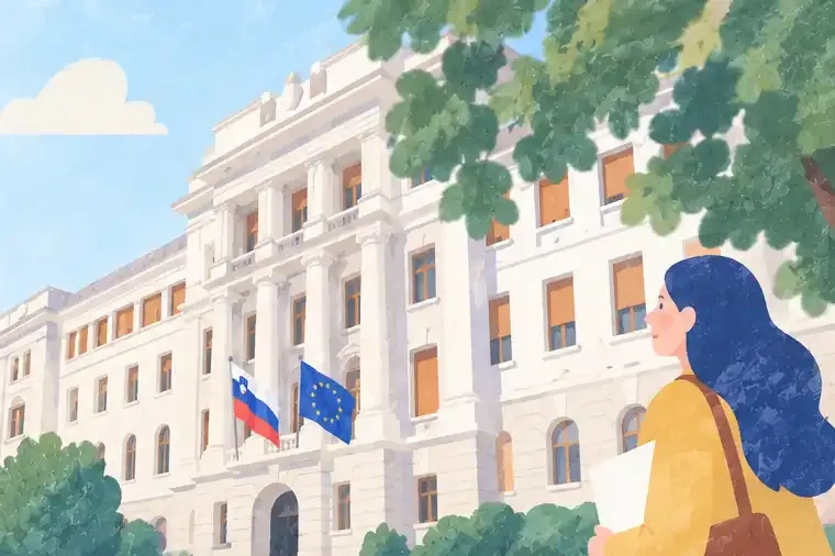 Ilustracija sodišča v Sloveniji