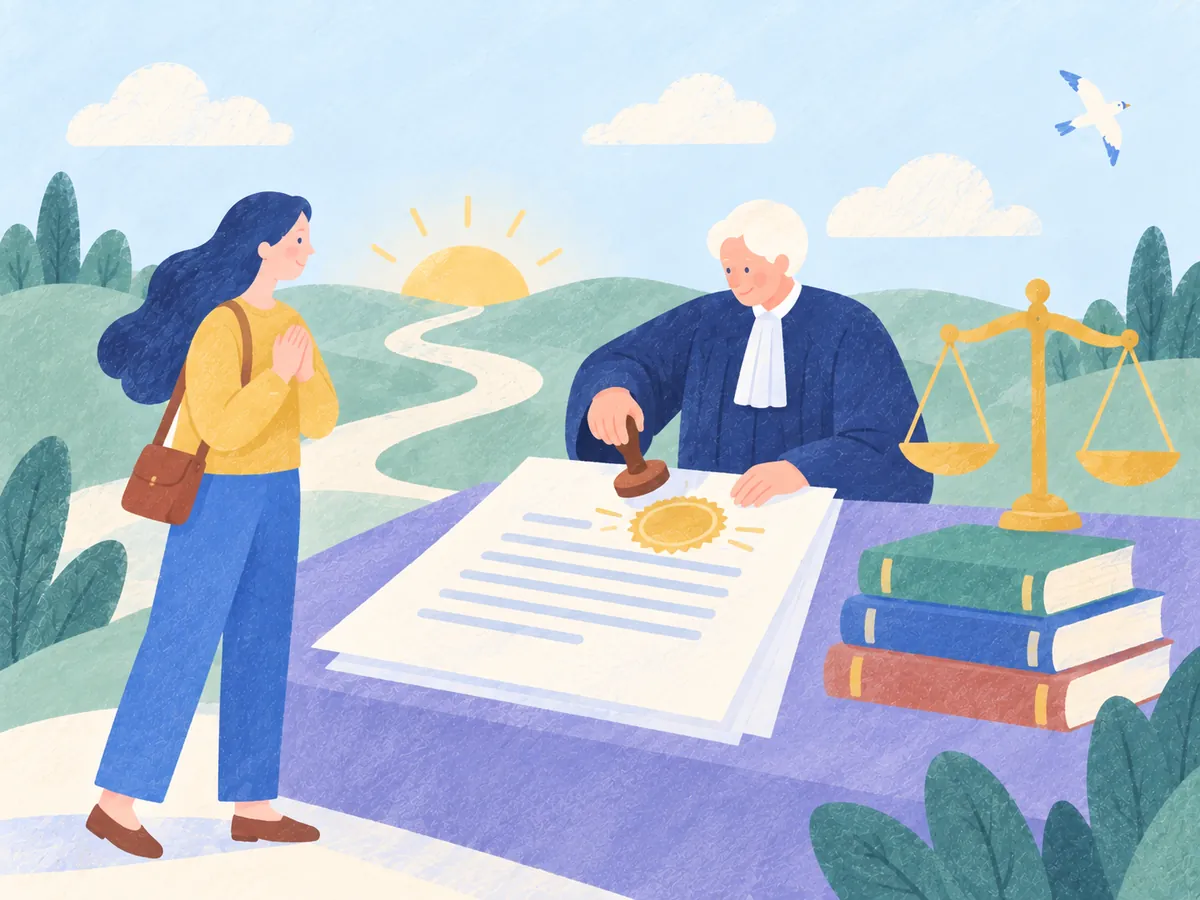 Ilustracija žiga na sodni odločbi