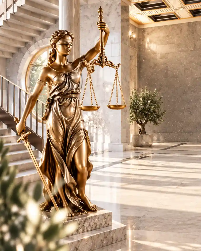 Justicija kot simbol nepristranskosti, izvršljivosti in presoje